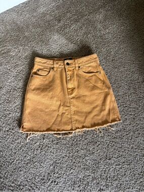 RVCA Mustard Yellow Denim Mini Skirt